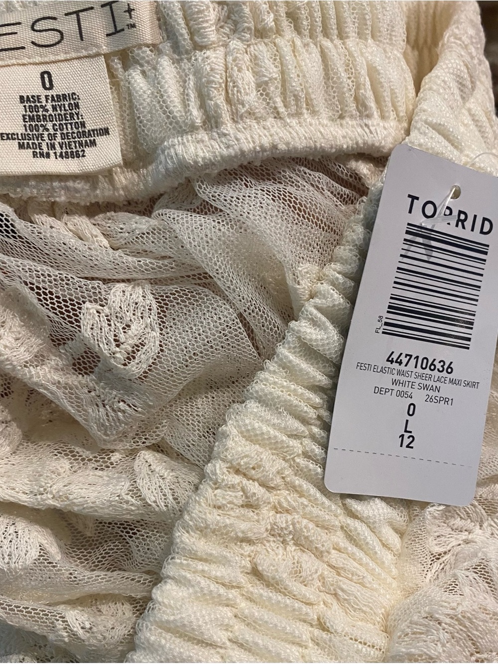 Torrid Festi Cream Maxi Lace Skirt NWT 0X - Picture 7 of 7